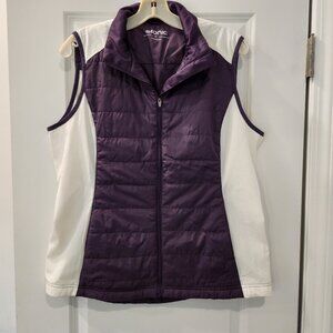 Etonic Quilted Vest Womens XL Purple‎ White Golf Zip Lightweight EWS2081